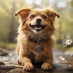 A compelling visual representation of a happy and healthy pet enjoying outdoor activities, emphasizing the importance of flea and tick prevention.